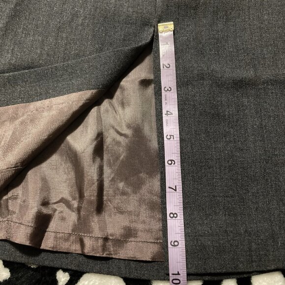 DEVONSHIRE CREAM Vintage charcoal grey 100% wool skirt ~ Goth SMALL wiggle skirt - Picture 7 of 8